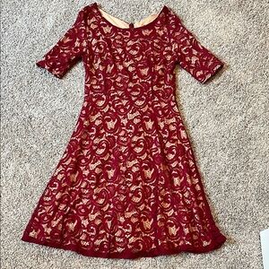 Mikarose Lace Dress in Burgundy size medium